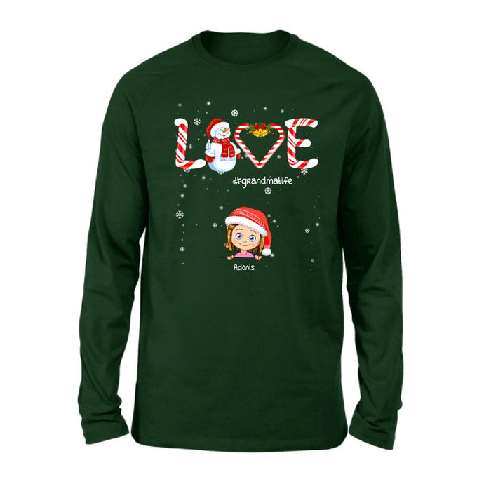 Personalized Christmas Grandmalife Sweatshirt/T-shirt/Hoodie - Up to 6 Kids - Gift Idea For Grandma, Mama