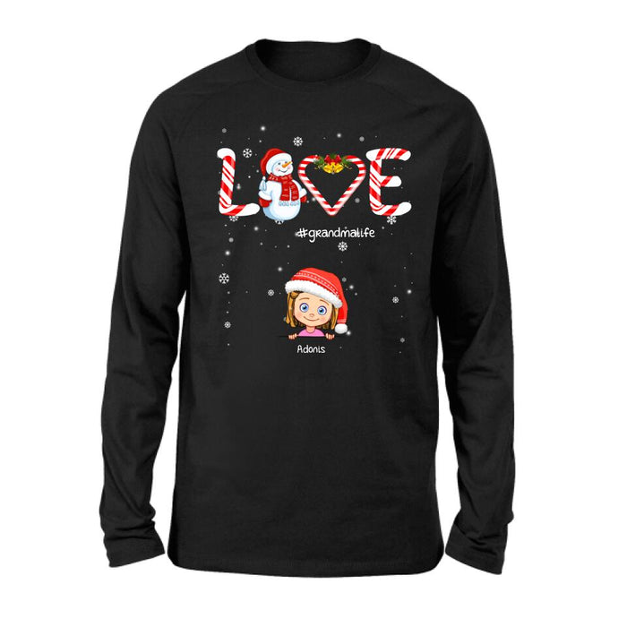 Personalized Christmas Grandmalife Sweatshirt/T-shirt/Hoodie - Up to 6 Kids - Gift Idea For Grandma, Mama