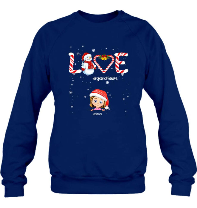 Personalized Christmas Grandmalife Sweatshirt/T-shirt/Hoodie - Up to 6 Kids - Gift Idea For Grandma, Mama