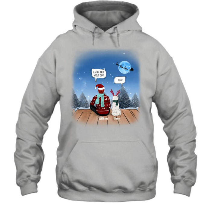 Personalized Memorial Pet T-Shirt/Sweatshirt/Hoodie - Couple/Adult With Up to 6 Pets - Best Christmas Gift For Cat/Dog Lover
