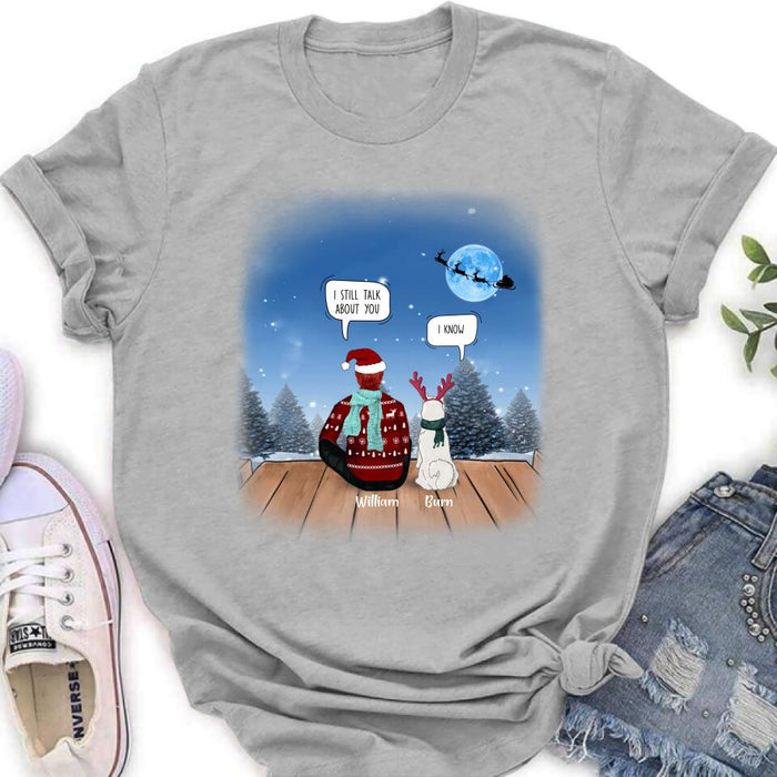 Personalized Memorial Pet T-Shirt/Sweatshirt/Hoodie - Couple/Adult With Up to 6 Pets - Best Christmas Gift For Cat/Dog Lover