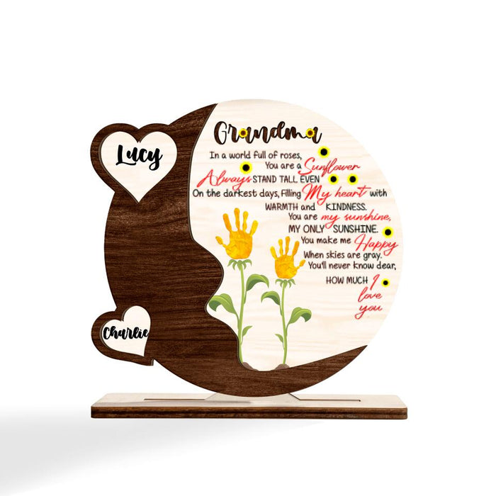 Personalized Mom Wooden Plaque - Up to 4 Kids - Gift Idea For Mother's Day - You Are A Sunflower