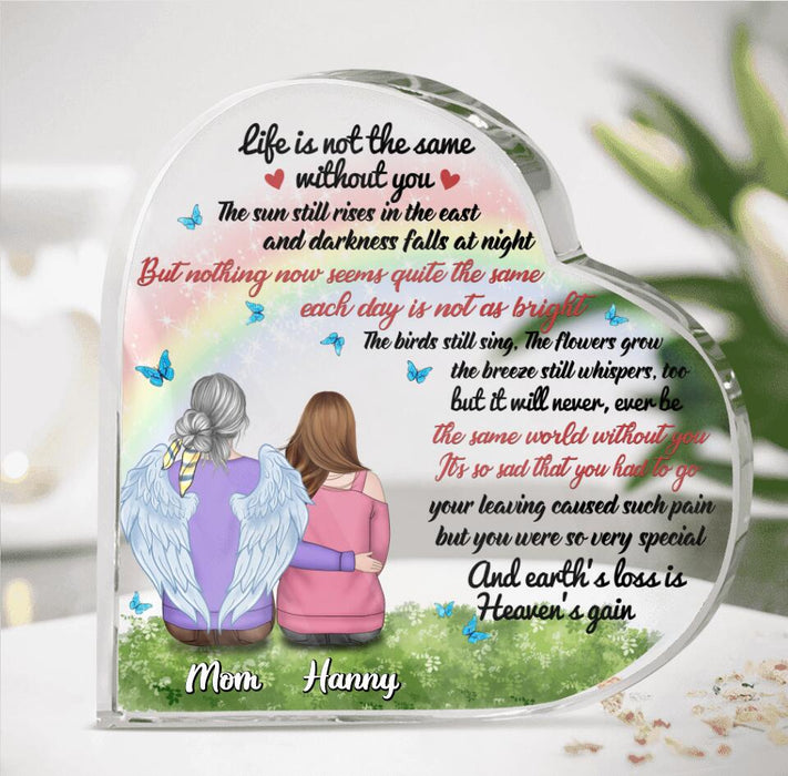 Personalized Memorial Acrylic Plaque - Memorial Gift Idea for Father's Day/Mother's Day/Daughter/Son/Husband/Wife - Life Is Not The Same Without You