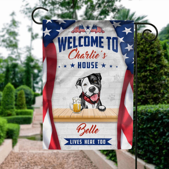 Personalized Dog Flag Sign - Gift Idea For Independence Day/Dog Lover - Welcome To Our Home