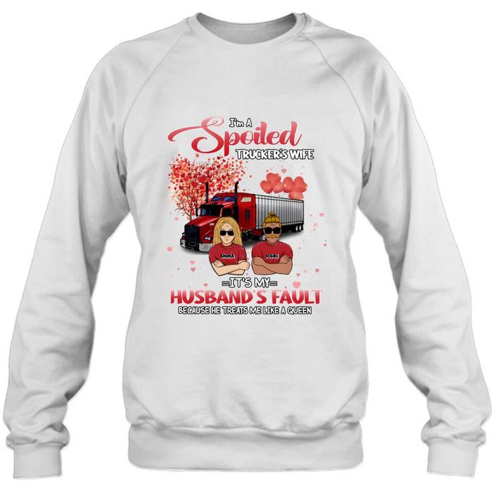 Personalized Trucker Shirt - Gift Idea For Trucker/Couple - I'm A Spoiled Trucker's Wife