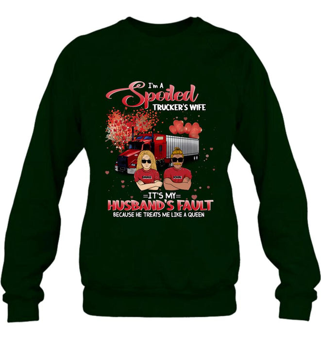 Personalized Trucker Shirt - Gift Idea For Trucker/Couple - I'm A Spoiled Trucker's Wife
