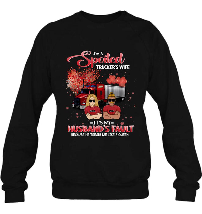 Personalized Trucker Shirt - Gift Idea For Trucker/Couple - I'm A Spoiled Trucker's Wife