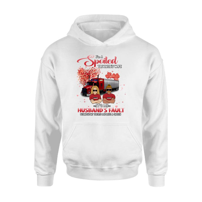 Personalized Trucker Shirt - Gift Idea For Trucker/Couple - I'm A Spoiled Trucker's Wife