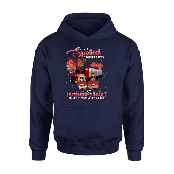 Personalized Trucker Shirt - Gift Idea For Trucker/Couple - I'm A Spoiled Trucker's Wife