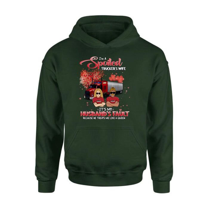 Personalized Trucker Shirt - Gift Idea For Trucker/Couple - I'm A Spoiled Trucker's Wife
