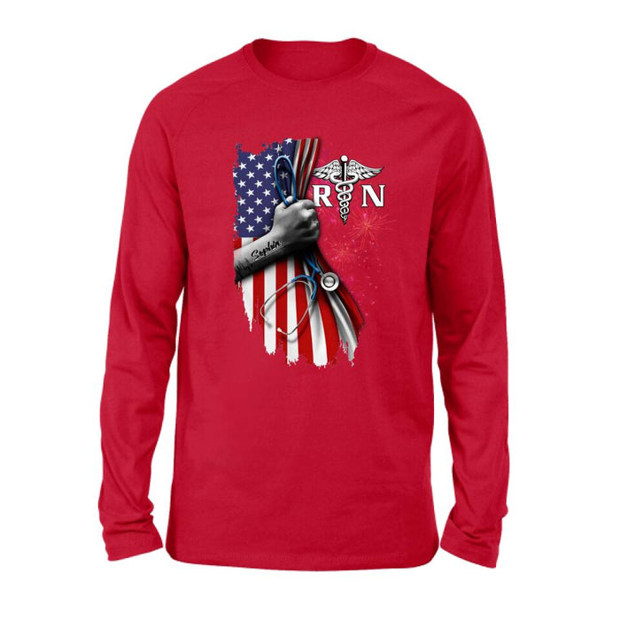 Custom Personalized Nurse Independence Day Shirt - Gift Idea For Nurse