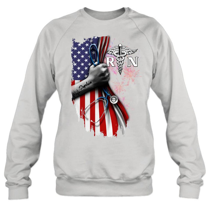 Custom Personalized Nurse Independence Day Shirt - Gift Idea For Nurse