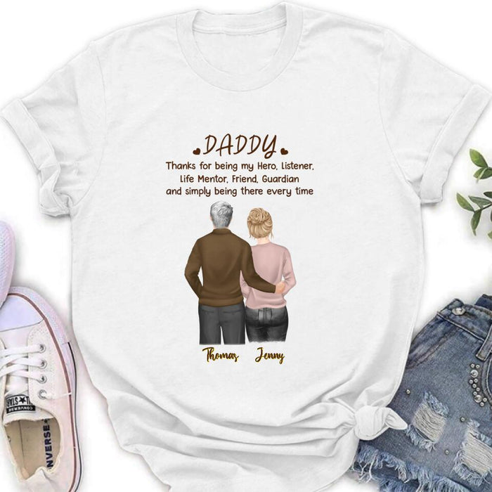 Personalized Daddy Shirt - Gift Idea For Family - Thanks For Being My Hero