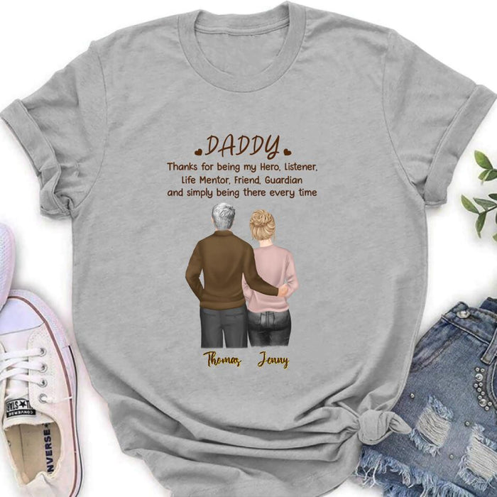 Personalized Daddy Shirt - Gift Idea For Family - Thanks For Being My Hero