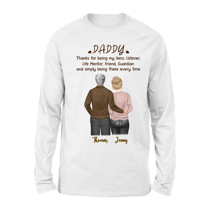 Personalized Daddy Shirt - Gift Idea For Family - Thanks For Being My Hero