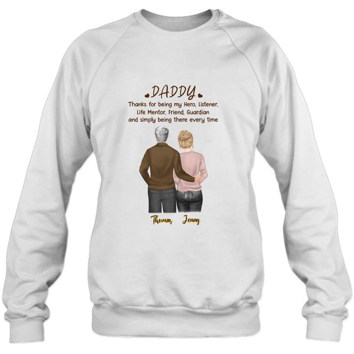Personalized Daddy Shirt - Gift Idea For Family - Thanks For Being My Hero