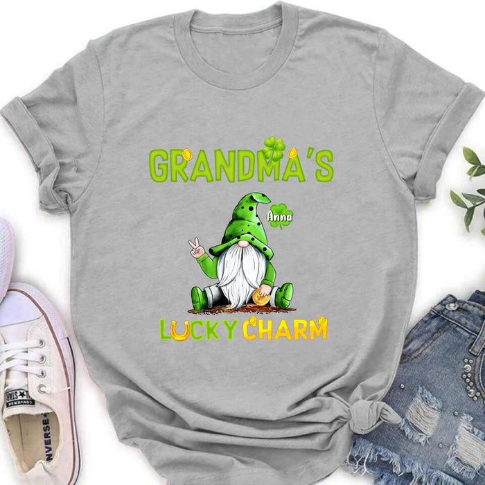 Personalized Shirt/Hoodie/Sweatshirt - Gift for Grandmother - Grandma's Lucky Charms - Up to 6 Grandkids