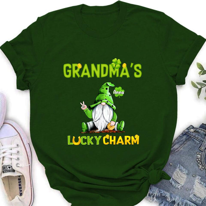 Personalized Shirt/Hoodie/Sweatshirt - Gift for Grandmother - Grandma's Lucky Charms - Up to 6 Grandkids