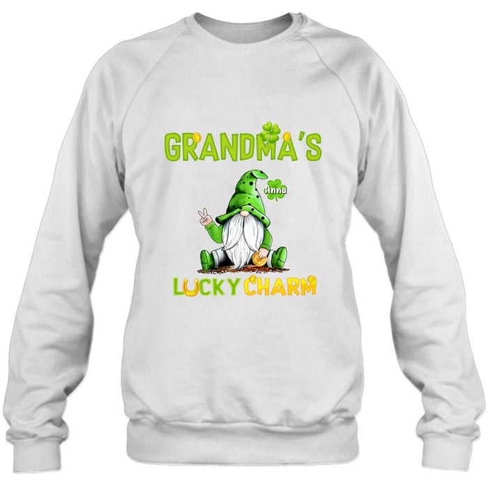 Personalized Shirt/Hoodie/Sweatshirt - Gift for Grandmother - Grandma's Lucky Charms - Up to 6 Grandkids