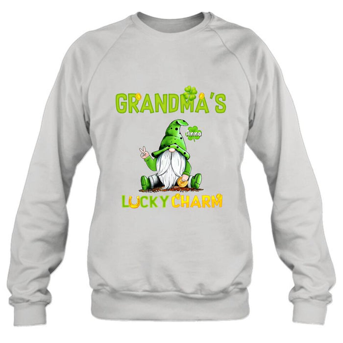Personalized Shirt/Hoodie/Sweatshirt - Gift for Grandmother - Grandma's Lucky Charms - Up to 6 Grandkids