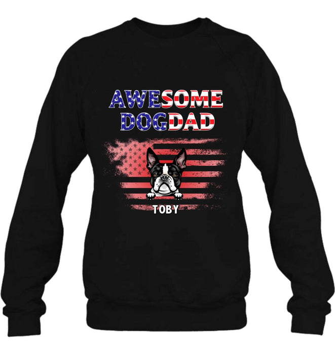 Personalized Dog Dad Shirt/Hoodie - Gift Idea For Father's Day/Dog Lovers - Up To 6 Dogs - Awesome Dog Dad