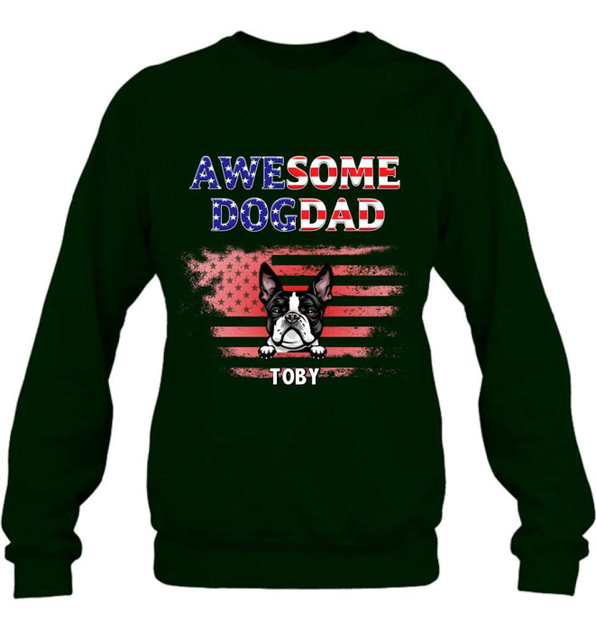 Personalized Dog Dad Shirt/Hoodie - Gift Idea For Father's Day/Dog Lovers - Up To 6 Dogs - Awesome Dog Dad
