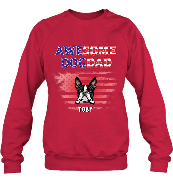 Personalized Dog Dad Shirt/Hoodie - Gift Idea For Father's Day/Dog Lovers - Up To 6 Dogs - Awesome Dog Dad