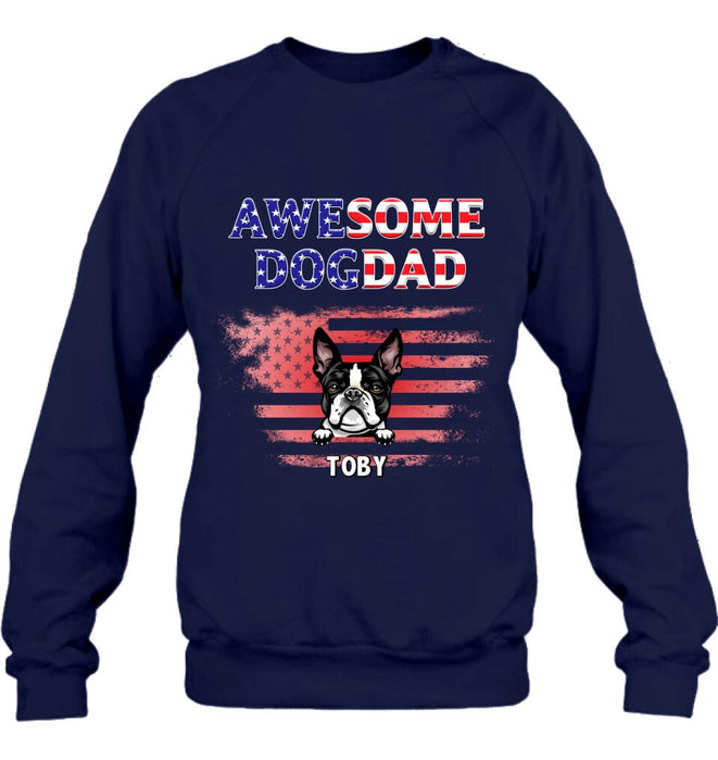 Personalized Dog Dad Shirt/Hoodie - Gift Idea For Father's Day/Dog Lovers - Up To 6 Dogs - Awesome Dog Dad