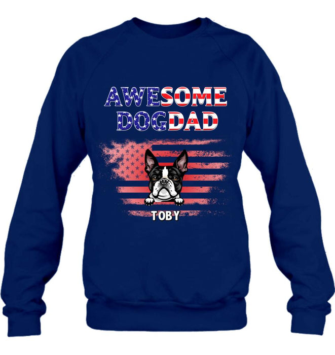 Personalized Dog Dad Shirt/Hoodie - Gift Idea For Father's Day/Dog Lovers - Up To 6 Dogs - Awesome Dog Dad