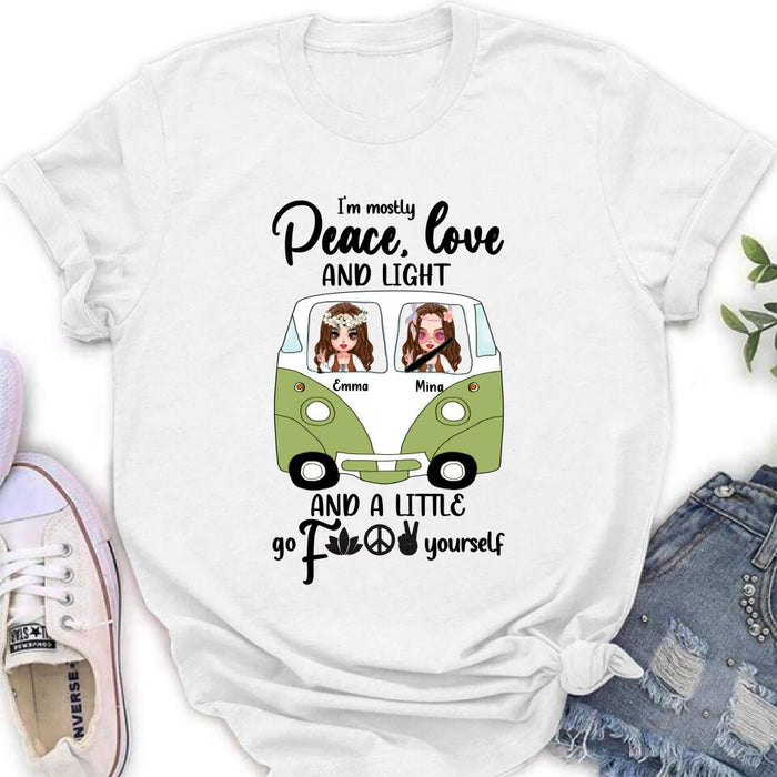 Personalized Hippie Girls T-Shirt/Long Sleeve/Sweatshirt/Pullover Hoodie - Gift For Hippies/Hodophiles/Friends - Stay Trippy Little Hippie