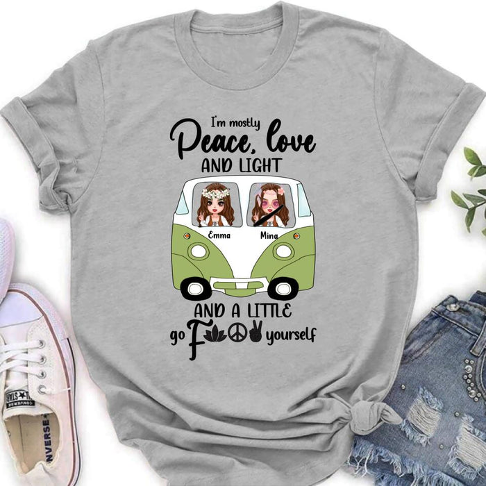 Personalized Hippie Girls T-Shirt/Long Sleeve/Sweatshirt/Pullover Hoodie - Gift For Hippies/Hodophiles/Friends - Stay Trippy Little Hippie