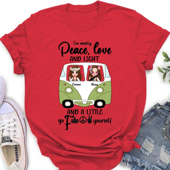 Personalized Hippie Girls T-Shirt/Long Sleeve/Sweatshirt/Pullover Hoodie - Gift For Hippies/Hodophiles/Friends - Stay Trippy Little Hippie