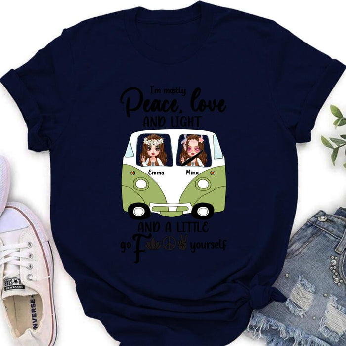 Personalized Hippie Girls T-Shirt/Long Sleeve/Sweatshirt/Pullover Hoodie - Gift For Hippies/Hodophiles/Friends - Stay Trippy Little Hippie