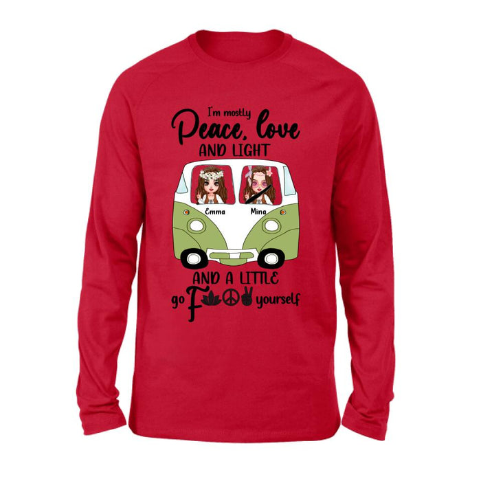 Personalized Hippie Girls T-Shirt/Long Sleeve/Sweatshirt/Pullover Hoodie - Gift For Hippies/Hodophiles/Friends - Stay Trippy Little Hippie