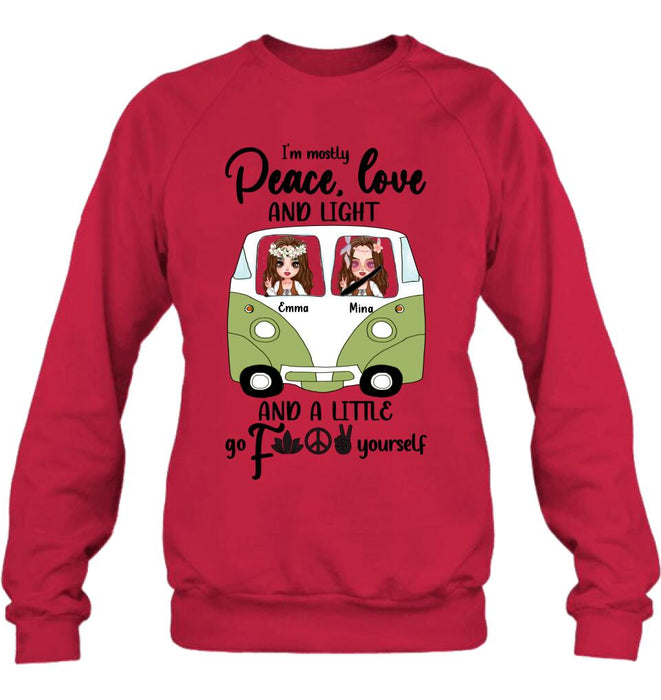 Personalized Hippie Girls T-Shirt/Long Sleeve/Sweatshirt/Pullover Hoodie - Gift For Hippies/Hodophiles/Friends - Stay Trippy Little Hippie