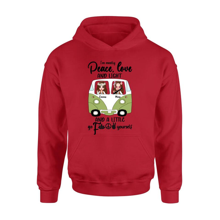 Personalized Hippie Girls T-Shirt/Long Sleeve/Sweatshirt/Pullover Hoodie - Gift For Hippies/Hodophiles/Friends - Stay Trippy Little Hippie