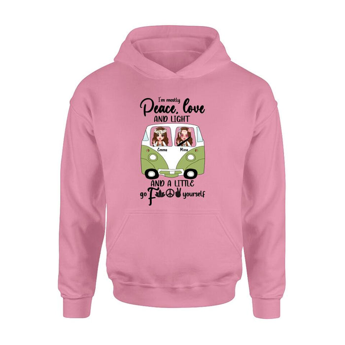 Personalized Hippie Girls T-Shirt/Long Sleeve/Sweatshirt/Pullover Hoodie - Gift For Hippies/Hodophiles/Friends - Stay Trippy Little Hippie