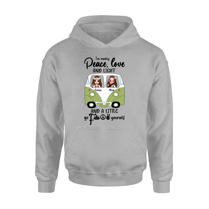 Personalized Hippie Girls T-Shirt/Long Sleeve/Sweatshirt/Pullover Hoodie - Gift For Hippies/Hodophiles/Friends - Stay Trippy Little Hippie
