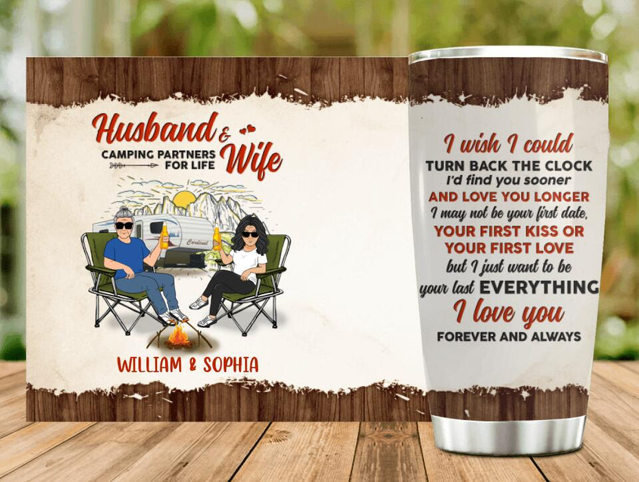 Personalized Camping Tumbler - Gift Idea For Camping Lovers/Couple - Husband & Wife Camping Partners For Life