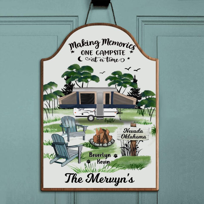 Personalized Camping Door Sign - Gift For Camping Lovers - Making Memories One Campsite At A Time