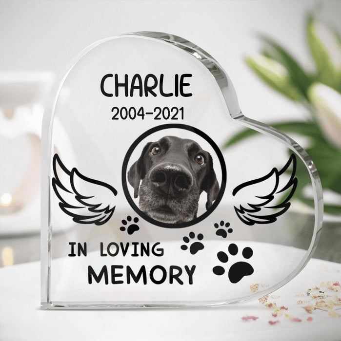 Personalized Pet Memorial Acrylic Plaque - Memorial Gift Idea For Pet Lover - In Loving Memory