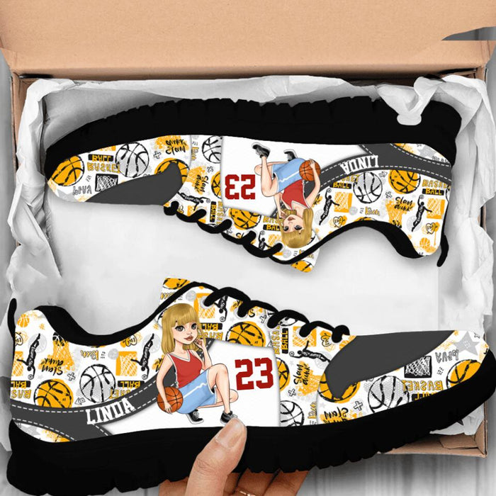 Personalized Basketball Girl Sneakers - Gift Idea For Basketball Lovers