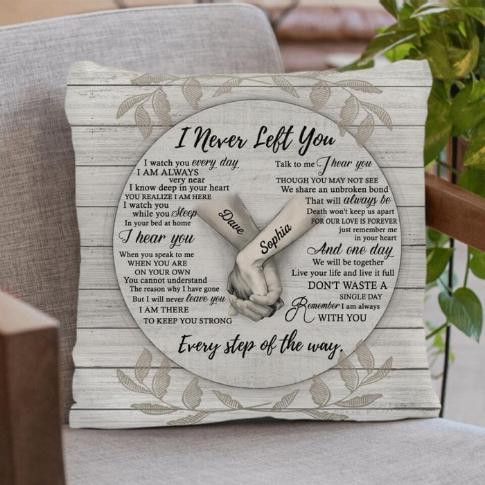 Personalized Never Left You Pillow Cover/Fleece Blanket/Quilt - Memorial Gift For The Loss Of Loved Ones - Remember I Am Always With You