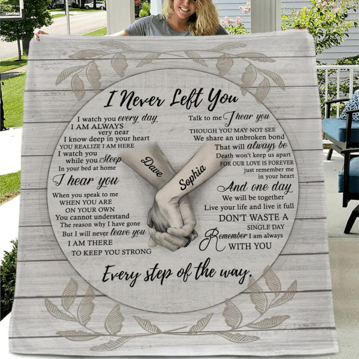Personalized Never Left You Pillow Cover/Fleece Blanket/Quilt - Memorial Gift For The Loss Of Loved Ones - Remember I Am Always With You