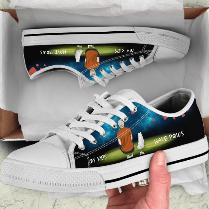 Personalized Pet Mom/Dad Low Top Sneakers - Gift for Couple, Dog Lovers, Cat Lovers - Up to 4 Pets - IC6VNS