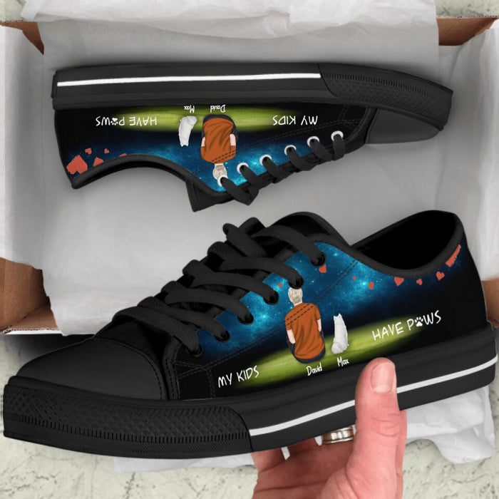 Personalized Pet Mom/Dad Low Top Sneakers - Gift for Couple, Dog Lovers, Cat Lovers - Up to 4 Pets - IC6VNS