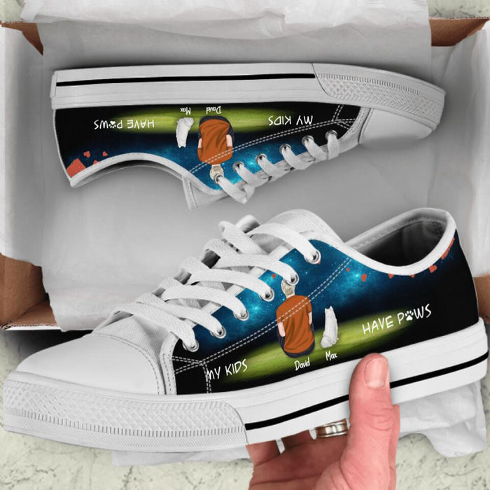 Personalized Pet Mom/Dad Low Top Sneakers - Gift for Couple, Dog Lovers, Cat Lovers - Up to 4 Pets - IC6VNS
