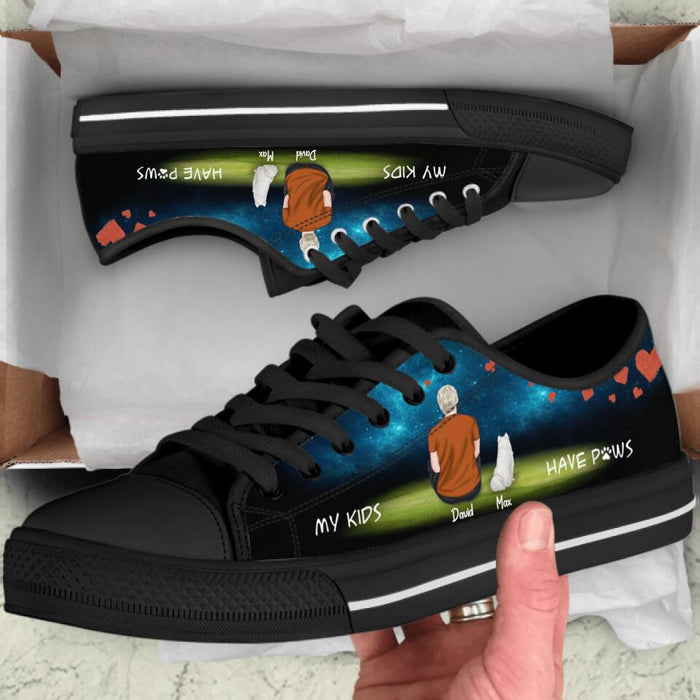 Personalized Pet Mom/Dad Low Top Sneakers - Gift for Couple, Dog Lovers, Cat Lovers - Up to 4 Pets - IC6VNS