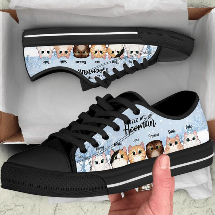 Personalized Christmas Cat Sneakers - Best Gift Ideas For Christmas and Cat Lovers - Feed me Hooman - TW5J6V