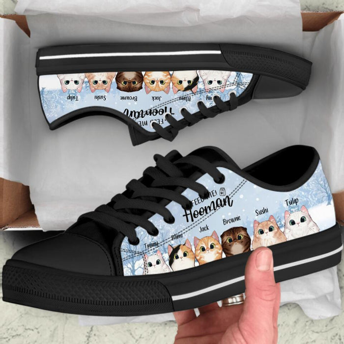 Personalized Christmas Cat Sneakers - Best Gift Ideas For Christmas and Cat Lovers - Feed me Hooman - TW5J6V